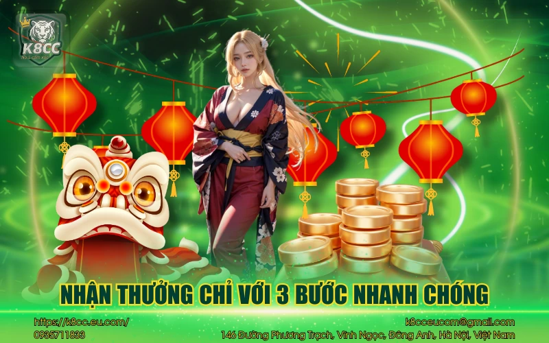 Nhận thưởng chỉ với 3 bước nhanh chóng